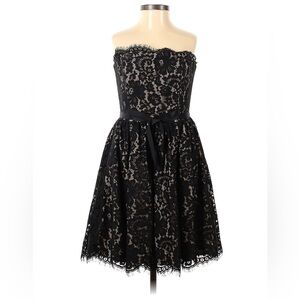 Robert rodriguez colab black lacey strapless dress new